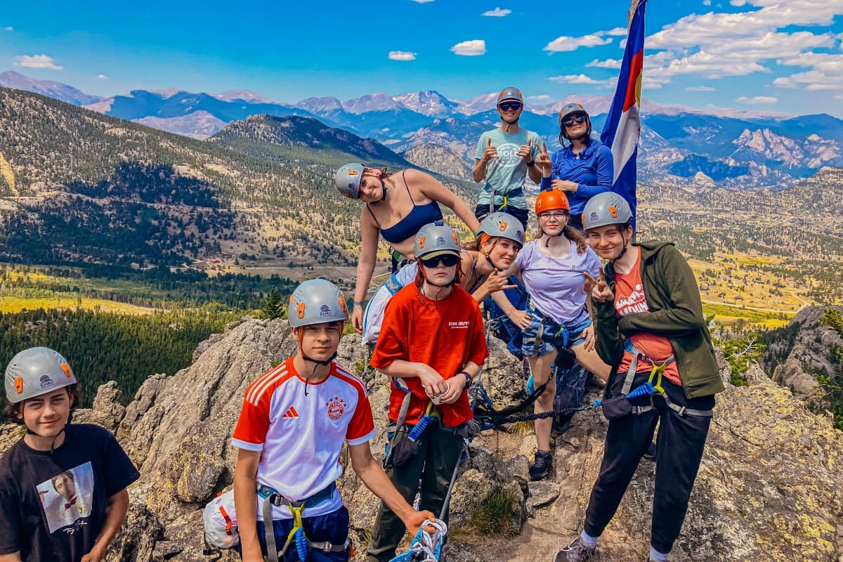 Kids going on a mountain hike