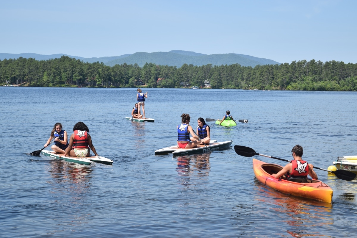 Kids kayaking at Camp Robinhood
